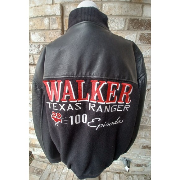 Walker Texas Ranger Black Cast & Crew Varsity Jacket Large 100th Episode 96-97 - Picture 6 of 10